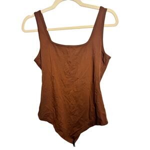 Brand New BelleLovin Women's Large Brown Square Neck One Piece Bodysuit